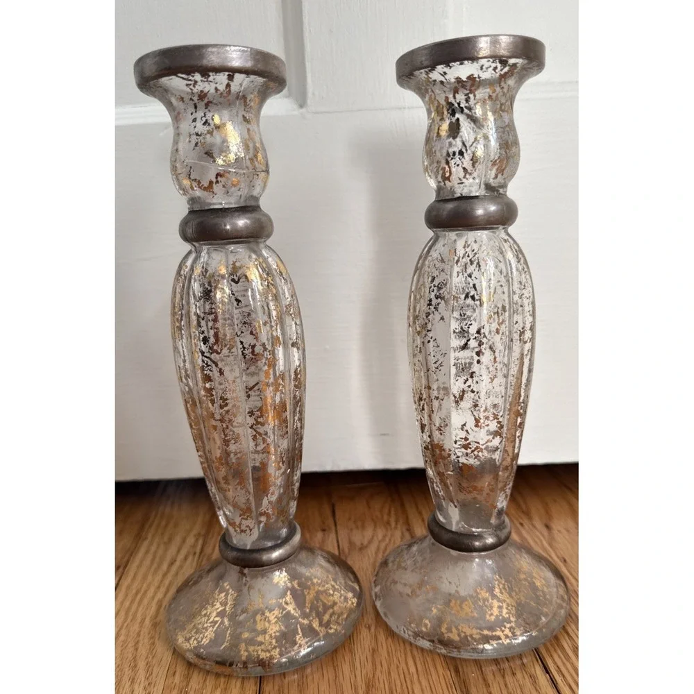 24 Carat Gold hand painted Clear Glass 9.5